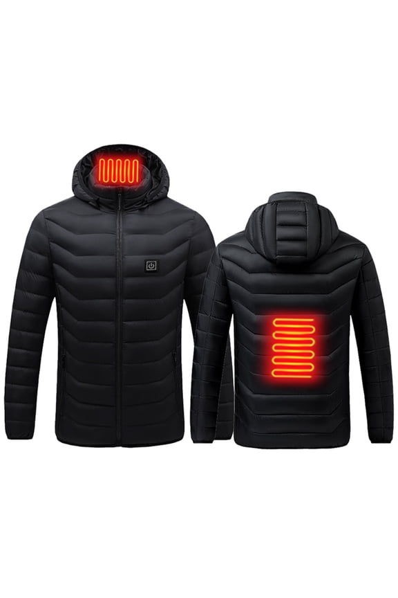 Heated Jackets for Men, Winter Heated Advanced Technology Extreme Cold Weather Outdoor Activities Jacket Coat For Men - Black