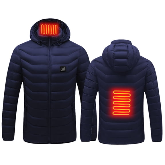 sususu Heated Jackets for Men, Winter Heated Advanced Technology Extreme Cold Weather Outdoor Activities Jacket Coat For Men - Blue