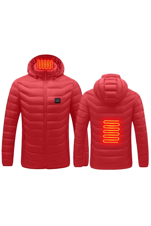 Heated Jackets for Men, Winter Heated Advanced Technology Extreme Cold Weather Outdoor Activities Jacket Coat For Men - Red