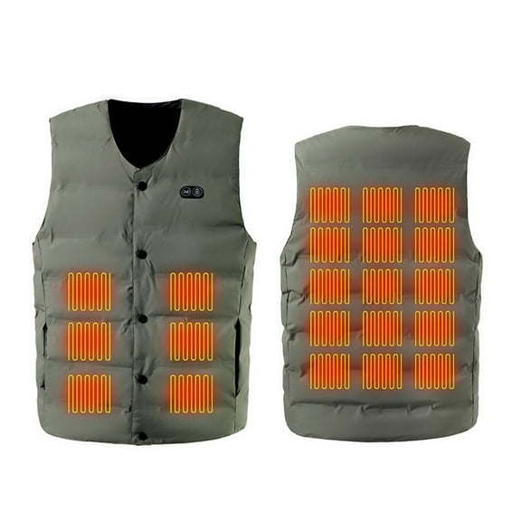 sususu Heated Vest for Men,Smart Heated V Neck Vest Advanced Temperature Control Unisex Winter Wear Lightweight Insulation Technology Outdoor Indoor Use - Army Green