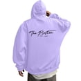 thumbnail image 1 of sususu Hoodies for Men Letter Print Hoodie For Stylish Casual Wear Comfortable And Pullover Sweatshirt For Everyday Fashion,Light Purple,XXXL, 1 of 6