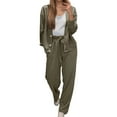 thumbnail image 1 of sususu Jogging Suits for Women,Fall Sets Autumn Winter Women Tracksuit Set Soft Knit Jogger Pants Long Sleeve Outfit Cozy Streetwear Two Piece Comfort Casual Wear - Green, 1 of 4