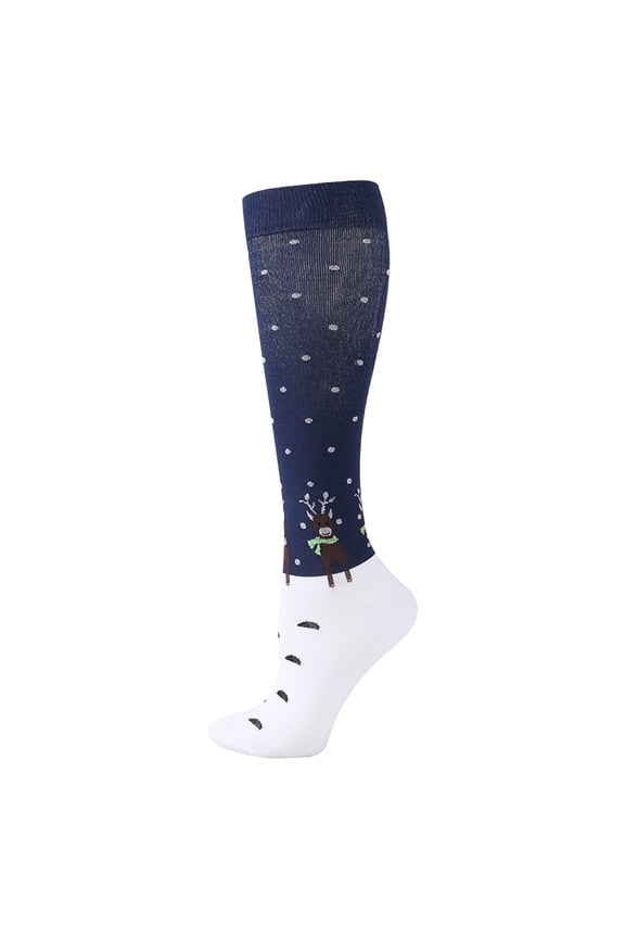 Knee High Wool Socks,Exercise Stress Socks Elastic Socks Running Skipping Compression Socks Stockings Jacquard Calf Socks