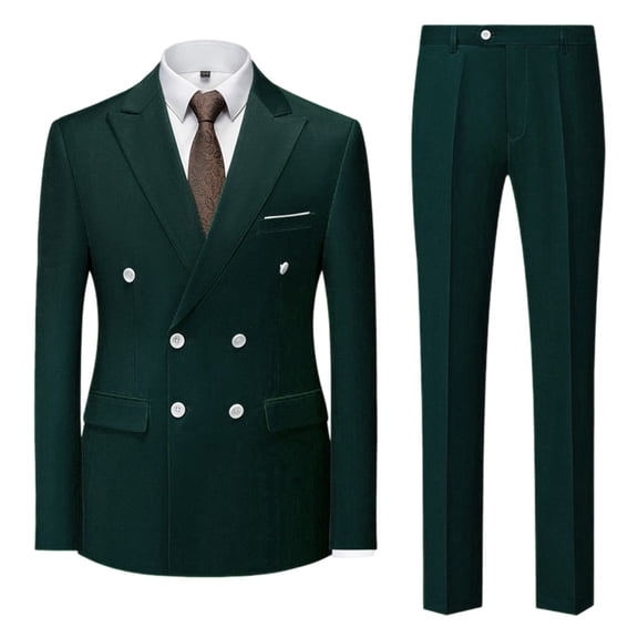 sususu Light Blazer for Men,Mens Suit Set,Modern Double Two Piece Suit Set With Matching Trousers for Business Wedding and formal Events