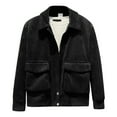 thumbnail image 1 of sususu Lightweight Jackets For Men ,Corduroy Casual Jacket Fashionable Korean Streetwear Fall Lightweight StCollar Outerwear Coat,Black,XXXL, 1 of 3