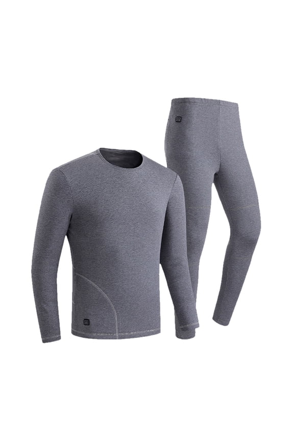 Long Johns Thermal Underwear for Men with Lined,Base Layer Top and Bottom Set for Cold Weather - Grey