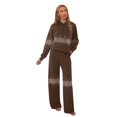 thumbnail image 1 of sususu Lounge Sets,Lounge Set Women Knitted Trousers Suit Long Sleeve Cardigan Pants Outfit Soft Comfortable Two Piece Jogger Co Ords Daily Wear Home Relaxation Stylish Loungewear - Coffee, 1 of 8