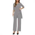 thumbnail image 1 of sususu Matching Lounge Sets for Women,Sweat Set Elegant Women's Trousers Suit Set Formal Workwear Business Attire Comfortable and Pants Outfit for Career Women - Grey, 1 of 8
