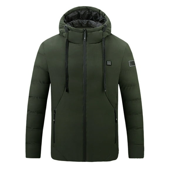 sususu Men Four Smart Heating Jacket USB Controlled Three Speed Temperature Regulation Rechargeable Warm Coat - Green