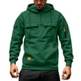 thumbnail image 1 of sususu Men Pullover Hoodie Jacket Heavyweight Solid Color Hoodie For Fall And Winter Casual Pocket Sweatshirt For Youth Comfortable And Stylish Outdoor Wear,GN2,XL, 1 of 5