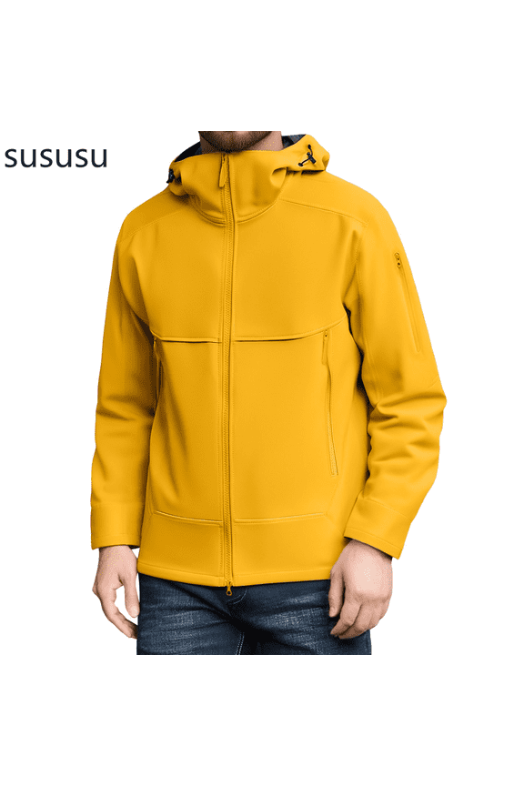 Men'S Jackets For Winter ,Casual Jackets Sports Jackets Lightweight Outdoor Jackets For Outdoor Outerwear Ideal For Hiking ,Yellow,XXL