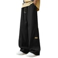 thumbnail image 1 of sususu Men Travel Pants Casual,Men's Straight Leg Loose Fit Wide Leg Casual Trousers for Autumn and Summer Seasons Comfortable Sports Style Daily Wear,Black,XXXXL, 1 of 7
