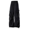 thumbnail image 1 of sususu Men Travel Pants Lightweight,Men's Casual Wide Leg Paratrooper Pants Straight Fit Quick Drying Trousers for Daily Wear,Black,XXL, 1 of 5