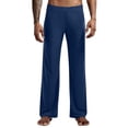 thumbnail image 1 of sususu Men Travel Pants Lightweight,Men's Lightweight Breathable Soft Stretch Yoga Pants with Drawstring Waist and Elastic for Home Wear Comfort,Navy,S, 1 of 7