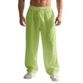 thumbnail image 1 of sususu Men Travel Pants Pockets,Men's Casual Straight Leg Pants Comfortable Stylish Home Beach Wear Soft Lightweight Trousers,Light Green,XXXL, 1 of 6