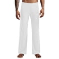 thumbnail image 1 of sususu Men Travel Pants Pockets,Men's Lightweight Breathable Soft Stretch Yoga Pants with Drawstring Waist and Elastic for Home Wear Comfort,White,XXL, 1 of 7