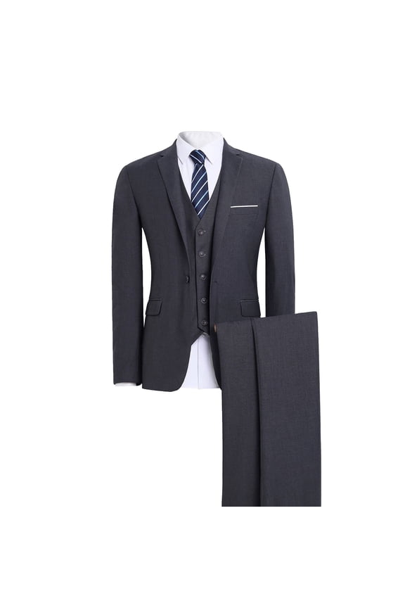 Men's Black Blazer Vest,Suits for Men Regular Fit,Elegant Four Piece formal Suit Set Featuring Slim Fit Button With Matching Shirt Pants and Tie for Party Events