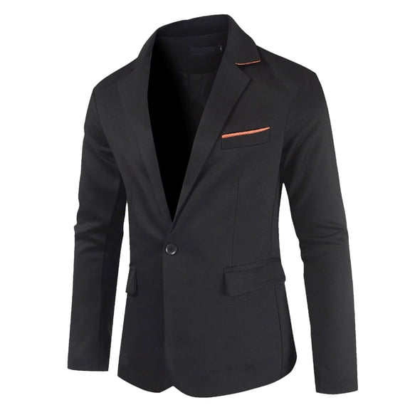sususu Men's Blazer Jacket,Men's Suit Jackets,Leather formal Coat With Slim Lapel Design and Functional Pockets for Business Events