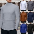 thumbnail image 1 of sususu Men's Casual Slim Fit Basic Tops Knitted Lightweight Turtleneck Pullover Sweater Solid Color Spring Clothes Navy XL, 1 of 5