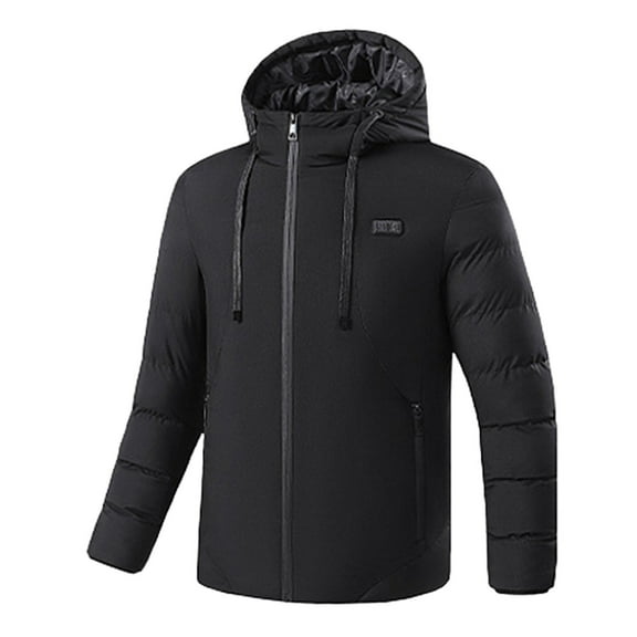 sususu Men's Fashion Intelligent Heating Coat with 11 Warming Technology for Winter Outdoor Activities and Daily Commute - Black