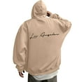 thumbnail image 1 of sususu Men's Hoodies And Sweatshirts Letter Graphic Hoodie Sweatshirt For Casual Wear And Everyday Comfort,Khaki,XXL, 1 of 6