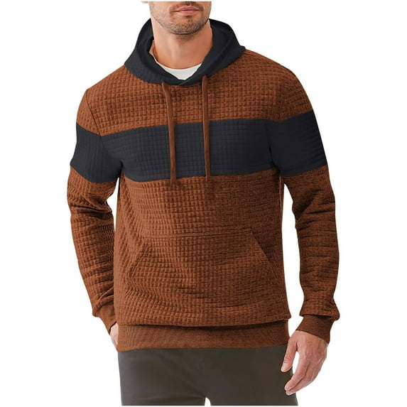 sususu Men's Hoodies Pullover 2Xl Hooded Sweatshirt Up Casual Warm Jacket With Pockets For Outdoor Athletic Wear,Coffee,XXL