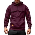 thumbnail image 1 of sususu Men's Hoodies And Sweatshirts Heavyweight Solid Color Hoodie For Fall And Winter Casual Pocket Sweatshirt For Youth Comfortable And Stylish Outdoor Wear,RD1,XXXXXL, 1 of 5