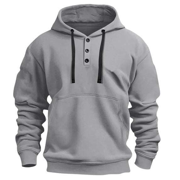 sususu Men's Hoodies And Sweatshirts Pullover Hooded Sweatshirt Lined Soft Comfortable Casual Long Sleeve Outdoor Athletic Jacket For Fall Winter,Light Gray,L