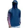 thumbnail image 1 of sususu Men's Rash Guard Shirts Hooded Quick Dry Jacket Long Sleeve Hiking Blue L, 1 of 3