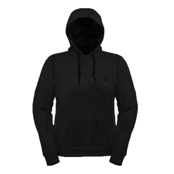 sususu Men's Smart Heated Hoodie with USB Interface Triple Temperature Control for Outdoor Winter Gear Charging - Black