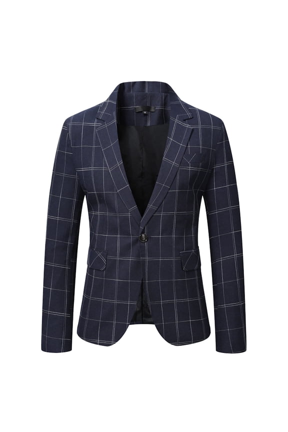 Men's Sport Coats & Blazers,Man Suits for Men,Autumn Winter Slim Fit Retro Plaid Suit Jacket With Buttoned Pockets for Daily Attire