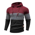 thumbnail image 1 of sususu Mens Black Hoodies Pullover Fall Winter Long Sleeved Hooded Colour Blocked Sporty Casual Style Sweatshirt,RD1,L, 1 of 3