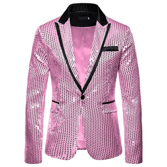 sususu Mens Blazer Jackets,Christmas Suit,Slim Fit Button Sequin for Party and Evening Events With Modern Tailored Design
