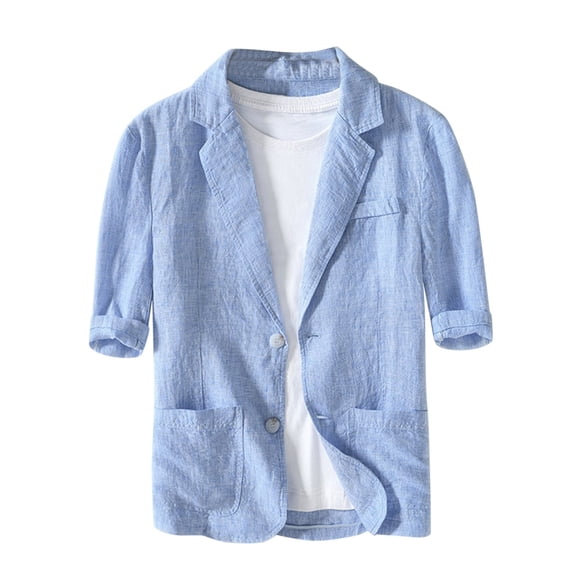 sususu Mens Blazer Jackets,Men's Sport Coat,Contemporary Tailored Quarter Sleeve With Lapel Collar and Multiple Button Front Closure for Modern Style