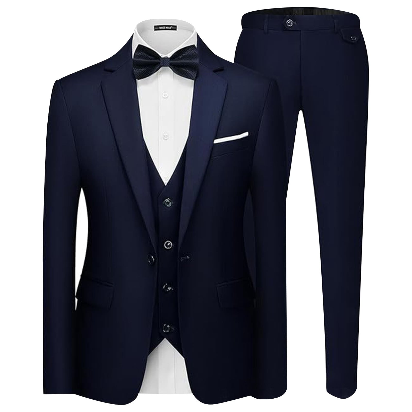 sususu Mens Blazer,Suit Men,Classic Slim Fit Vest and Trousers Set ...