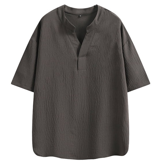 sususu Mens Casual Shirts , Mens Clothes , Men's Summer Casual Short Sleeve T-Shirt Loose Fit Viscose Breathable Comfortable Tee Top for Daily Wear