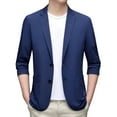 thumbnail image 1 of sususu Mens Cotton Blazer,Men's Suits Slim Fit,Spring Summer Lightweight Suit Jacket Casual Stretch Slim Fit Button Sport Coat for Business and Daily Wear, 1 of 4