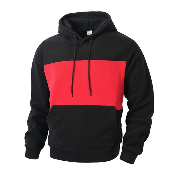 sususu Mens Hoodies Color Hoodie Autumn Winter Fashionable Pullover Sweatshirt Casual Streetwear Comfortable Soft For Daily Wear,Black,S