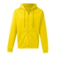 thumbnail image 1 of sususu Mens Hoodies Pullover Solid Color Zip Up Hooded Sweatshirt With Front Pockets Casual Pullover Jacket For Outdoor Athletic Wear,Yellow,XXXL, 1 of 3