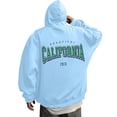 thumbnail image 1 of sususu Mens Hoodies With Zipper Letter Print Hooded Sweatshirt Casual Pullover With Front Pocket Comfortable Streetwear For Daily Wear,Light Blue,XXL, 1 of 6