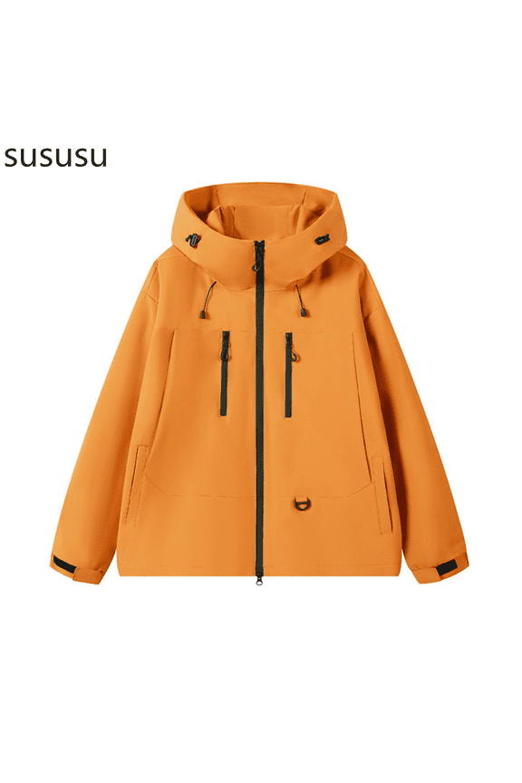Mens Jackets Fashion ,Casual Jacket Lightweight Windbreaker Outdoor Workwear Coat For Daily Wear Sports Leisure Slim Fit Spring Fall Winter,Orange,XXXL