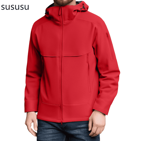 sususu Mens Jackets Lightweight ,Casual Jackets Sports Jackets Lightweight Outdoor Jackets For Outdoor Outerwear Ideal For Hiking ,Red,S