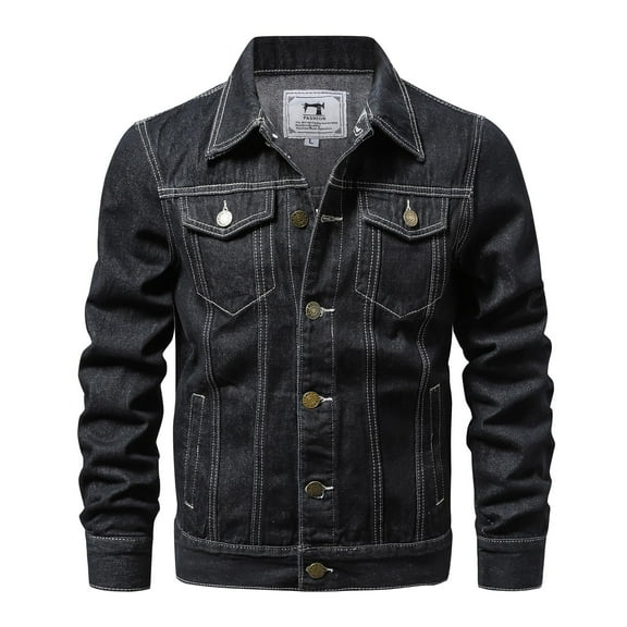 sususu Mens Jean Jacket Denim,Blue Jacket,Western Style Lined Denim Jacket for Spring Autumn Seasons with Classic
