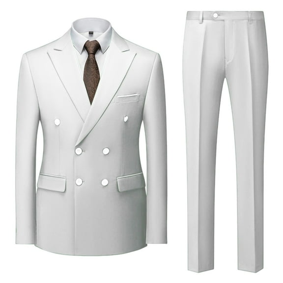 sususu Mens Purple Blazer,Men 3 Piece Suit,Modern Double Two Piece Suit Set With Matching Trousers for Business Wedding and formal Events