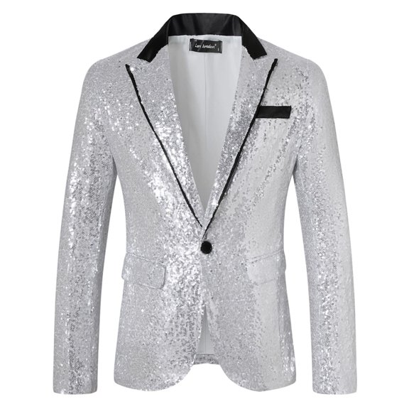sususu Mens Sport Coats and Blazers,Mens Business Casual Outfits,3D Sequin Printed Pocket Lapel Button Up Style With Fashionable Design and Comfortable Fit for Modern Gentleman