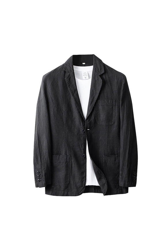 Mens Sports Coats and Blazers,Mens Suit,Casual Linen Unlined Lightweight Sport Coat Two Button Lapel Collar Solid Color Comfortable Business Suit Jacket for Everyday Wear