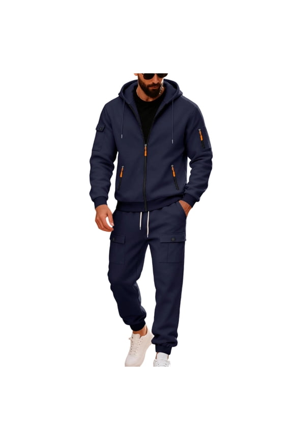 Mens Suits,Contemporary Two Piece Suit Set formal Wedding Event Attire with Matching Trousers for Men - Navy