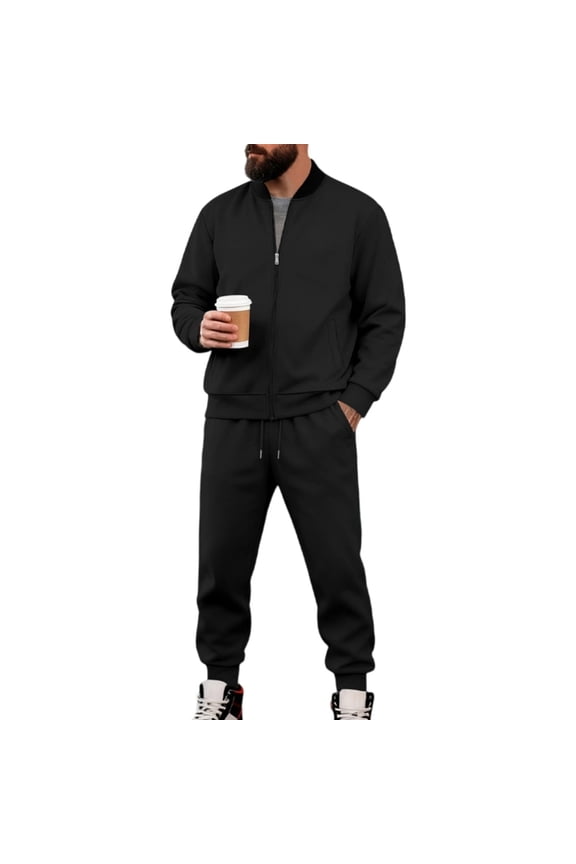 Mens Suits Slim Fit,Modern Fit Two Piece Business Suit with Trousers for Wedding formal Attire and Events - Black