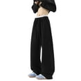 thumbnail image 1 of sususu Mens Sweatpants Baggy,Men's Winter Wide Leg Loose Casual Lined Sweatpants Large Size Comfortable Sportswear Trousers,Black,XXL, 1 of 3