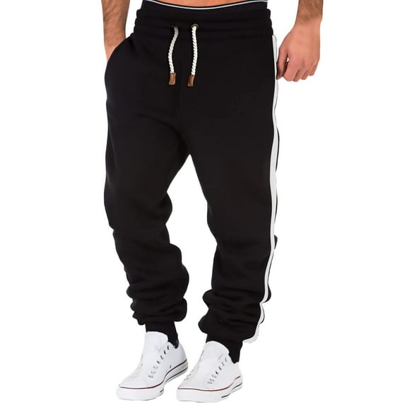 sususu Mens Sweatpants With Pockets,Men's Casual Pants Slim Fit Design For Everyday Wear Comfortable Stretch Fabric Versatile Fall Winter Style Easy Outerwear Pairing,Black,XL
